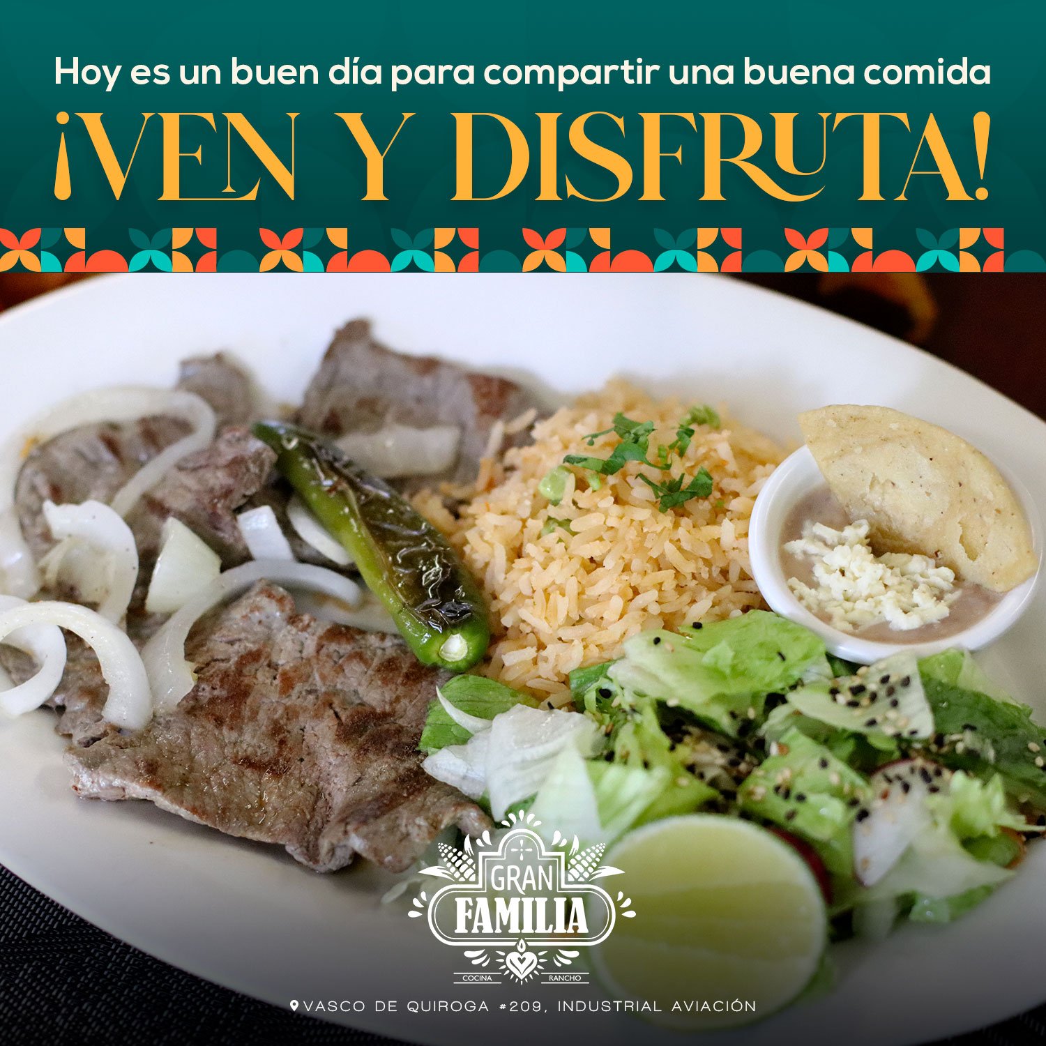 Cecina a la Plancha comida tradicional Potosina en Gran Familia