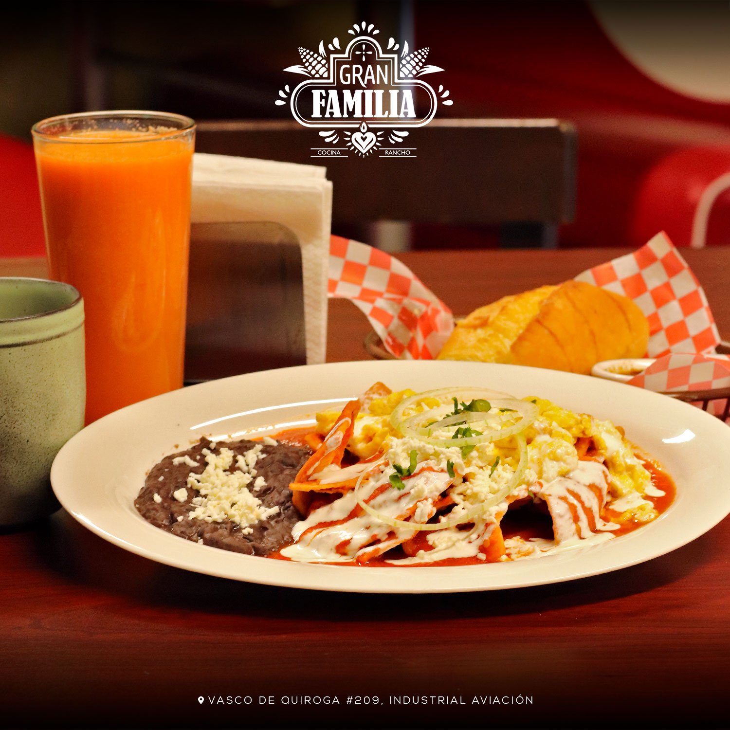 Chilaquiles con Cecina Restaurante Gran Familia SLP